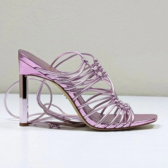 Sam Edelman Women's Lylah Strappy Heel Sandals Lilac Metallic Size 8.5 MSRP $160 - Picture 3 of 11